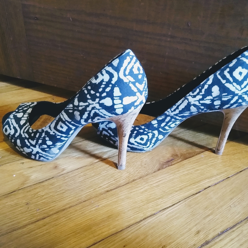 Tall black and white heels